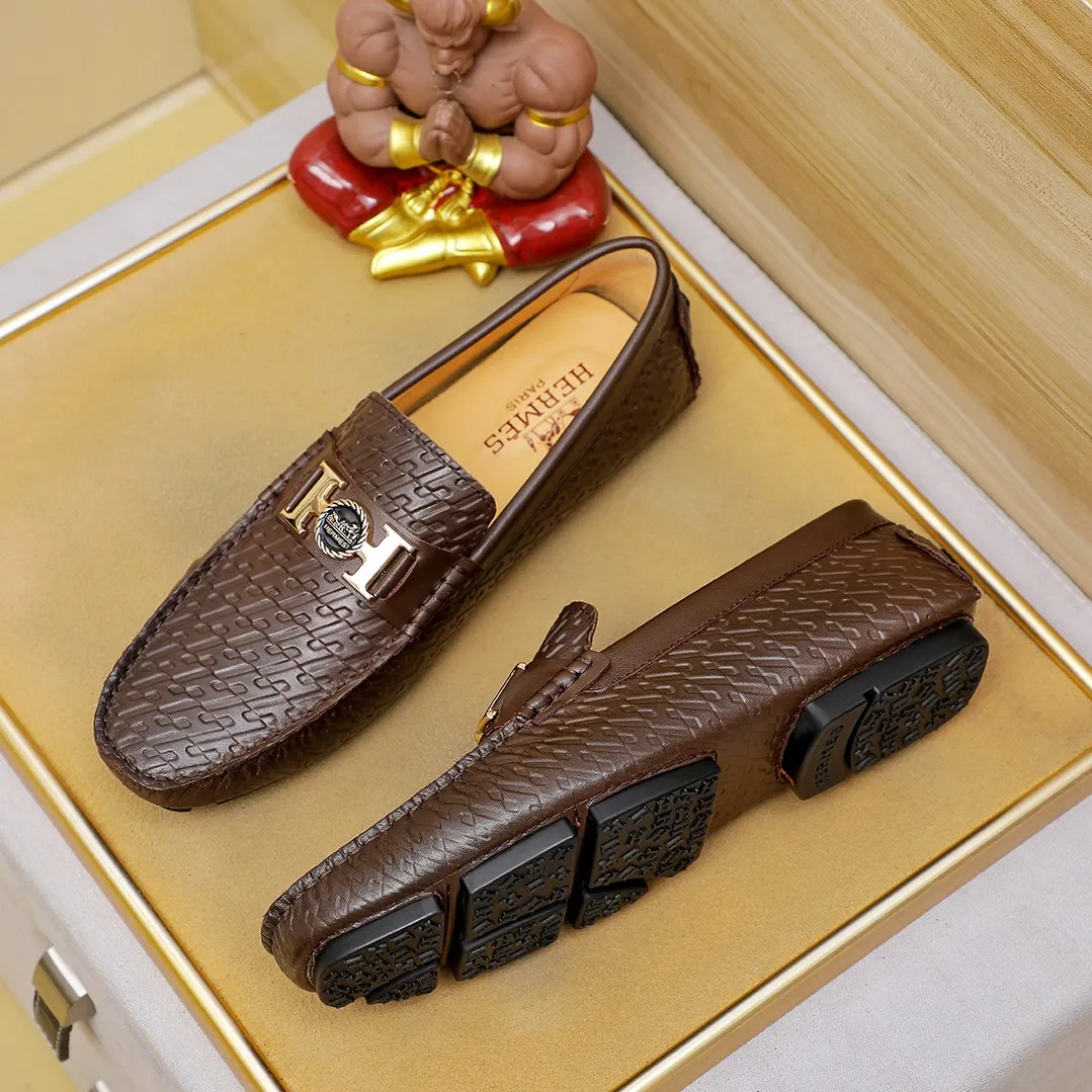Men's shoes 💰360 🕷🕷【HERMES】The same style as Hermès counters🇨🇳Classic slip-on shoes 1:1 mold opening💯Original quality🍓Using imported first-layer cowhide🍅Pigskin lining🌶🌶Super high-end men's leather shoes🇨🇳Solid and stable Very special🍇2 colors, optional! Code number 38-45……